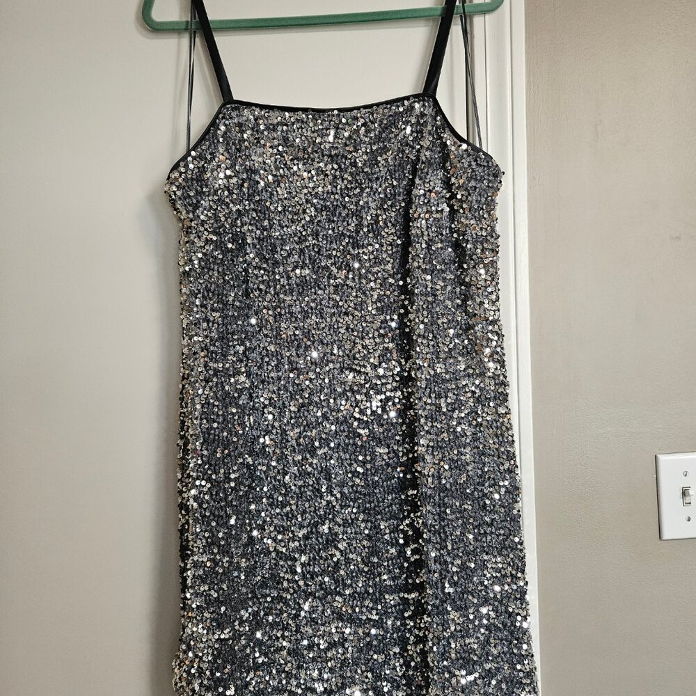 Women's Sequin Spaghetti-Strap Dress - Size L
